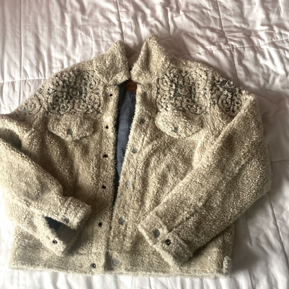 Lucky Brand Sherpa Tomboy Trucker large jacket